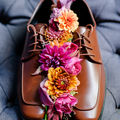 Flat Lay of Full Floral Lapel