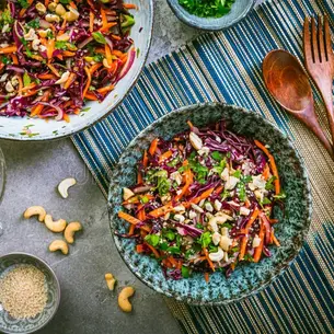 Cashew Crunch Salad with Sesame Lime Dressing