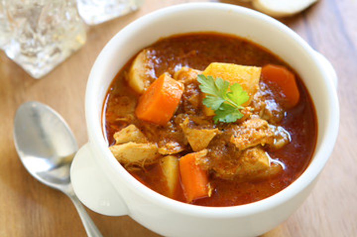 Chicken Stew is a thicker and heartier version of chicken soup, but a lighter alternative to beef stew.
