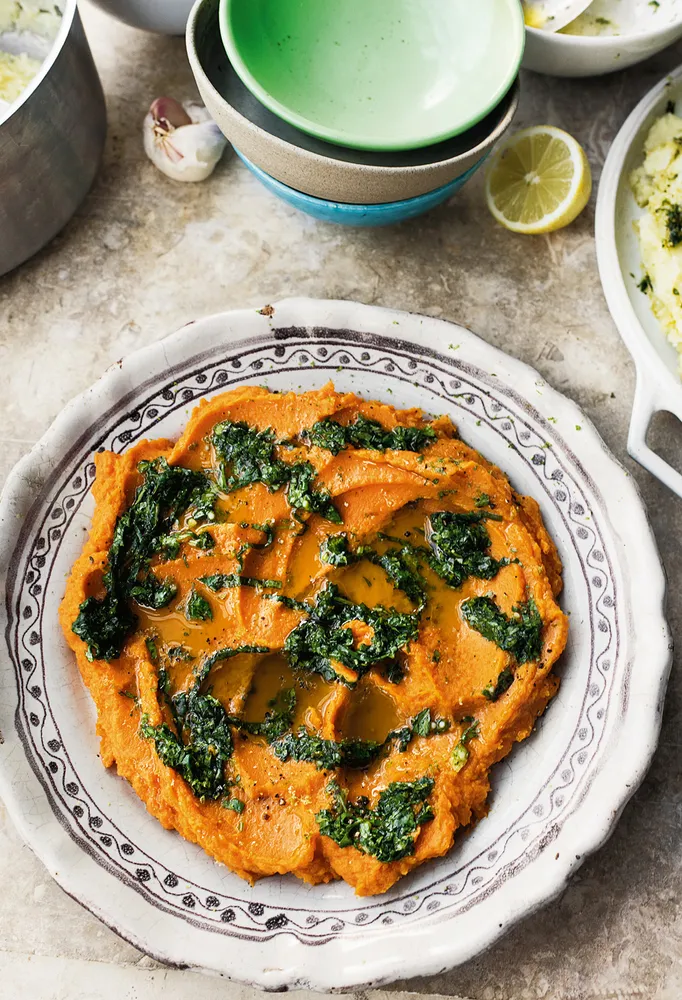 Inspired by Ottolenghi, this roasted sweet potato dish with lime herb salsa brings bright flavor and warmth, a side as memorable as the main.