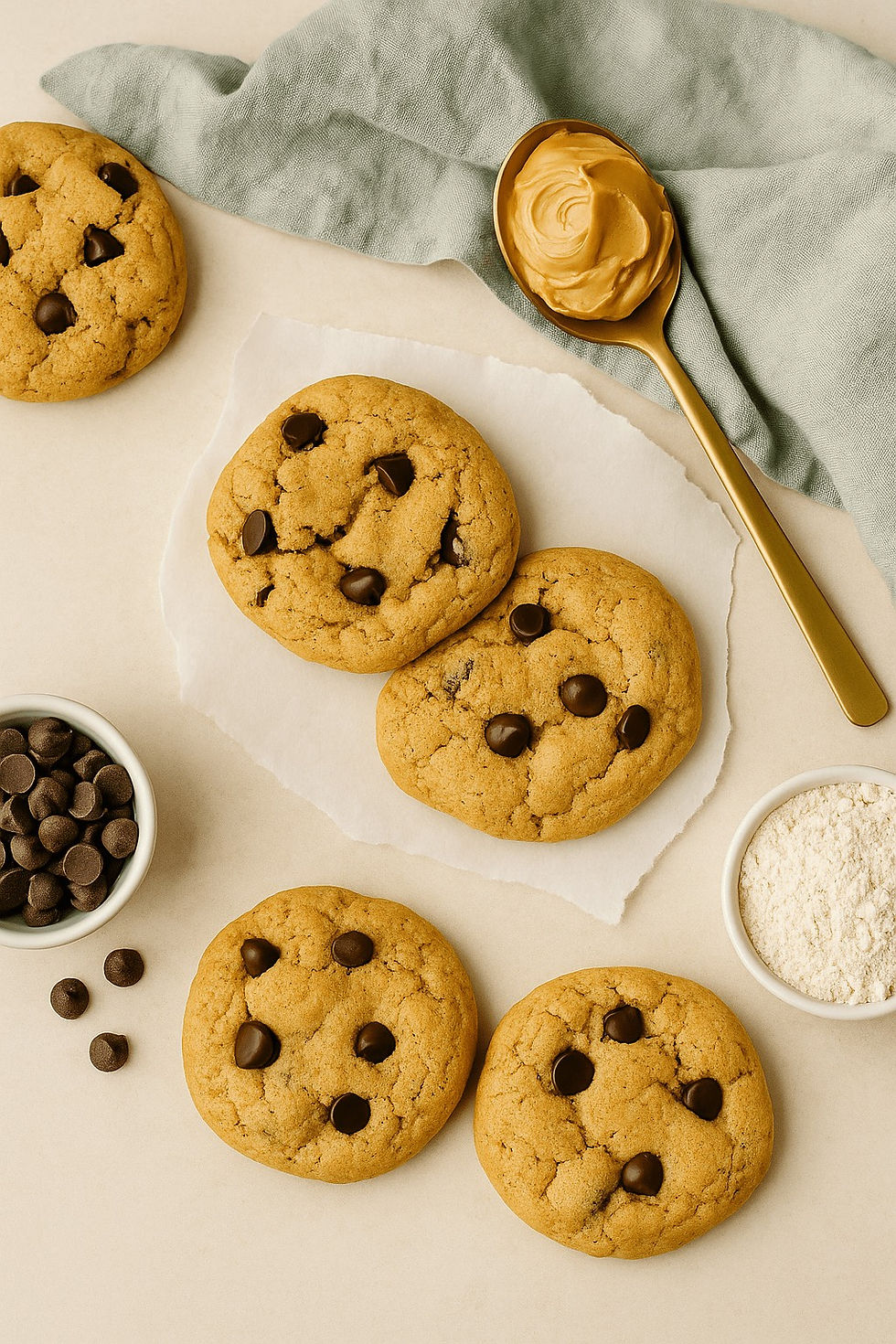 Thick, chewy, and just sweet enough, these cookies bring together peanut butter, chocolate, and a boost of protein. Easy to stir together and bake in minutes, they’re the kind of cookie you’ll reach for after the gym, as an afternoon pick-me-up, or even as a quick breakfast on the go.