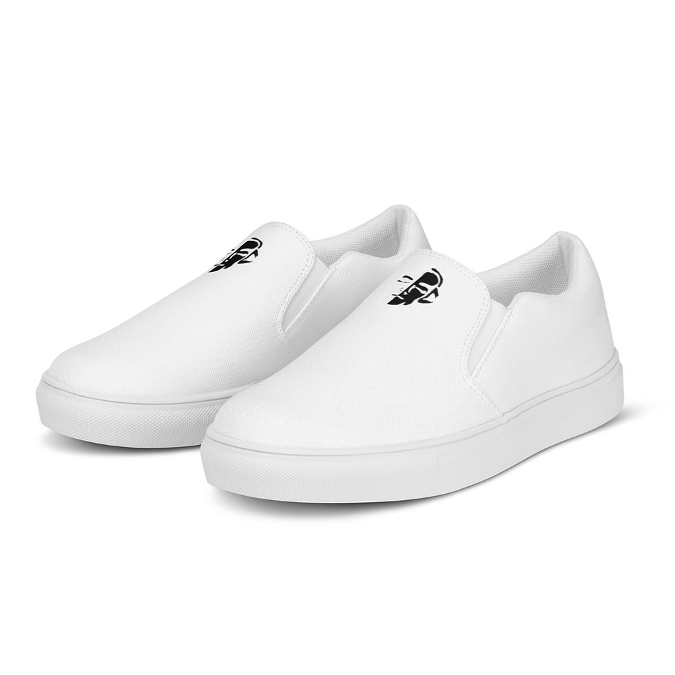 Thumbnail: JDH men’s slip-on canvas shoes white