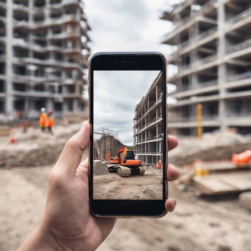 Building Site Looking Through Phone
