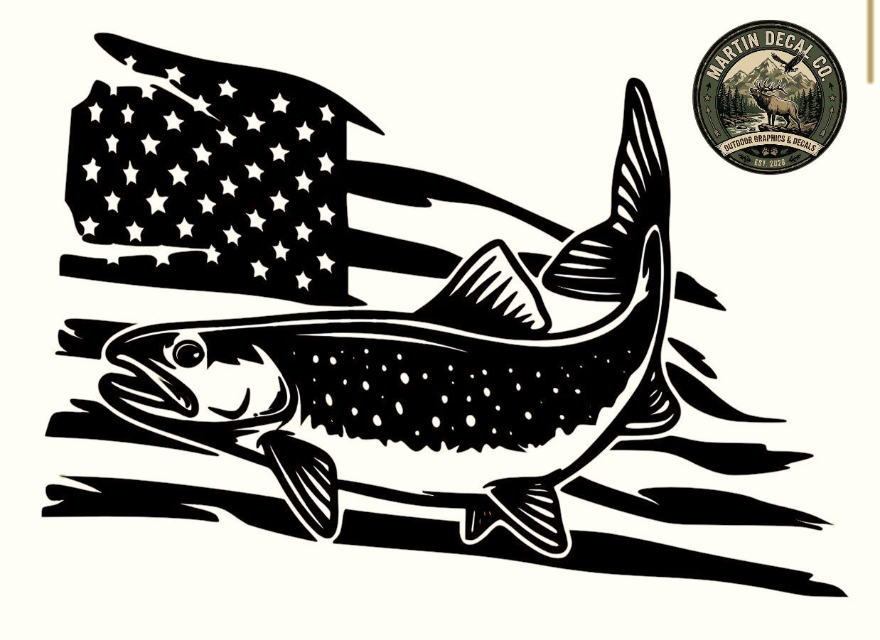 Trout Flag Decal 