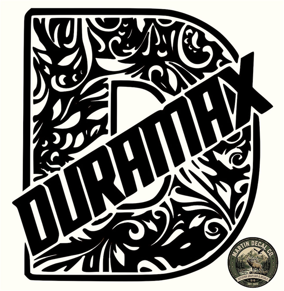 DURAMAX D-shaped Window Decal by MARTIN DECAL CO