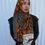 Thumbnail: Vintage Floral and Stripe Hijab with Trim