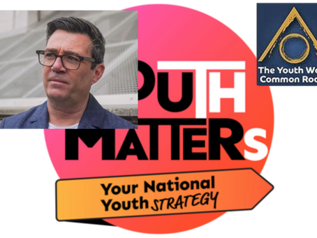 an image of the national youth strategy overlayed with a picture of andy burnham