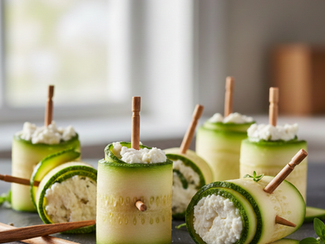 Roulés de courgettes au chèvre et noix