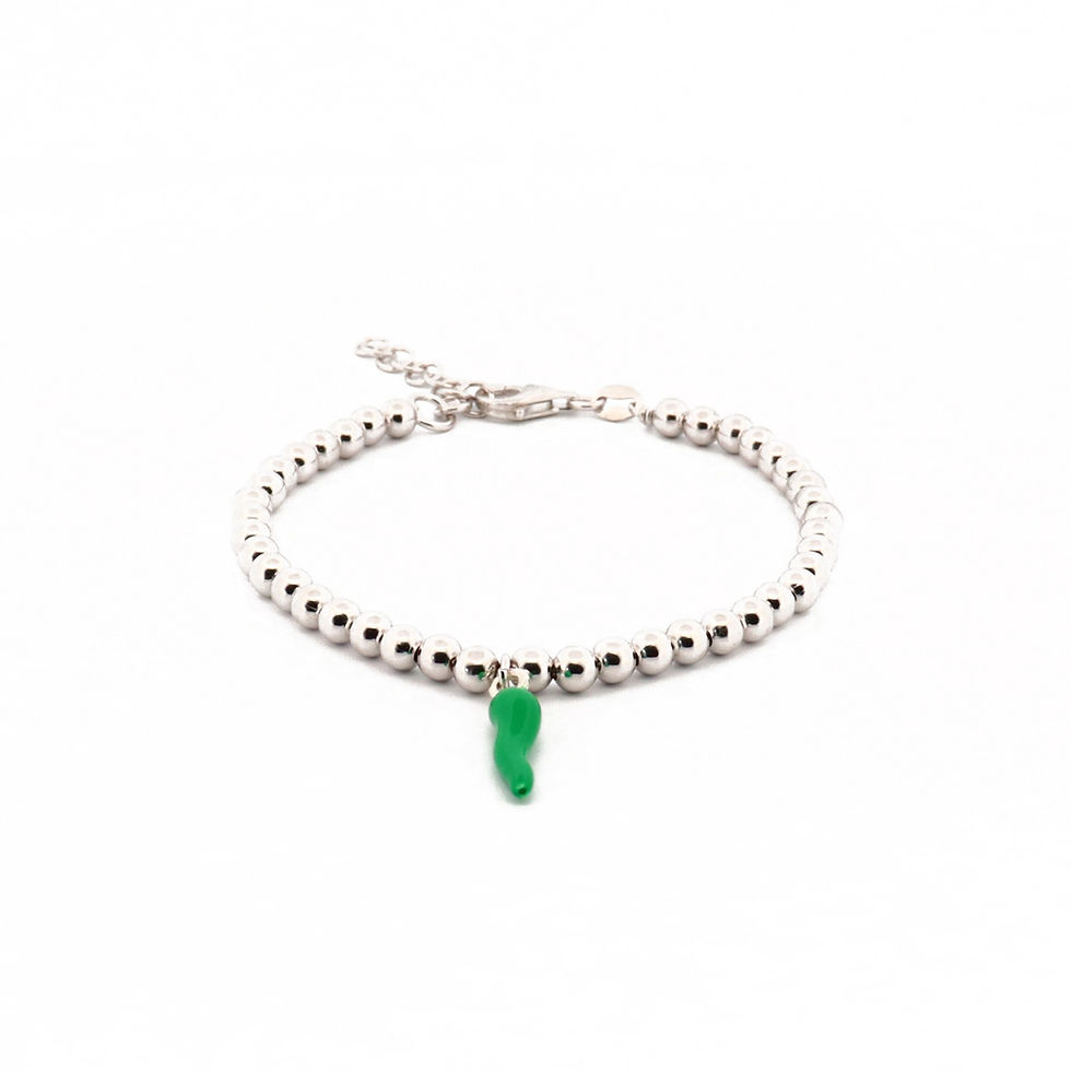 Miniature : Bracelet en Argent – Perles & Corne Rouge (Rosso) | L’Iconica