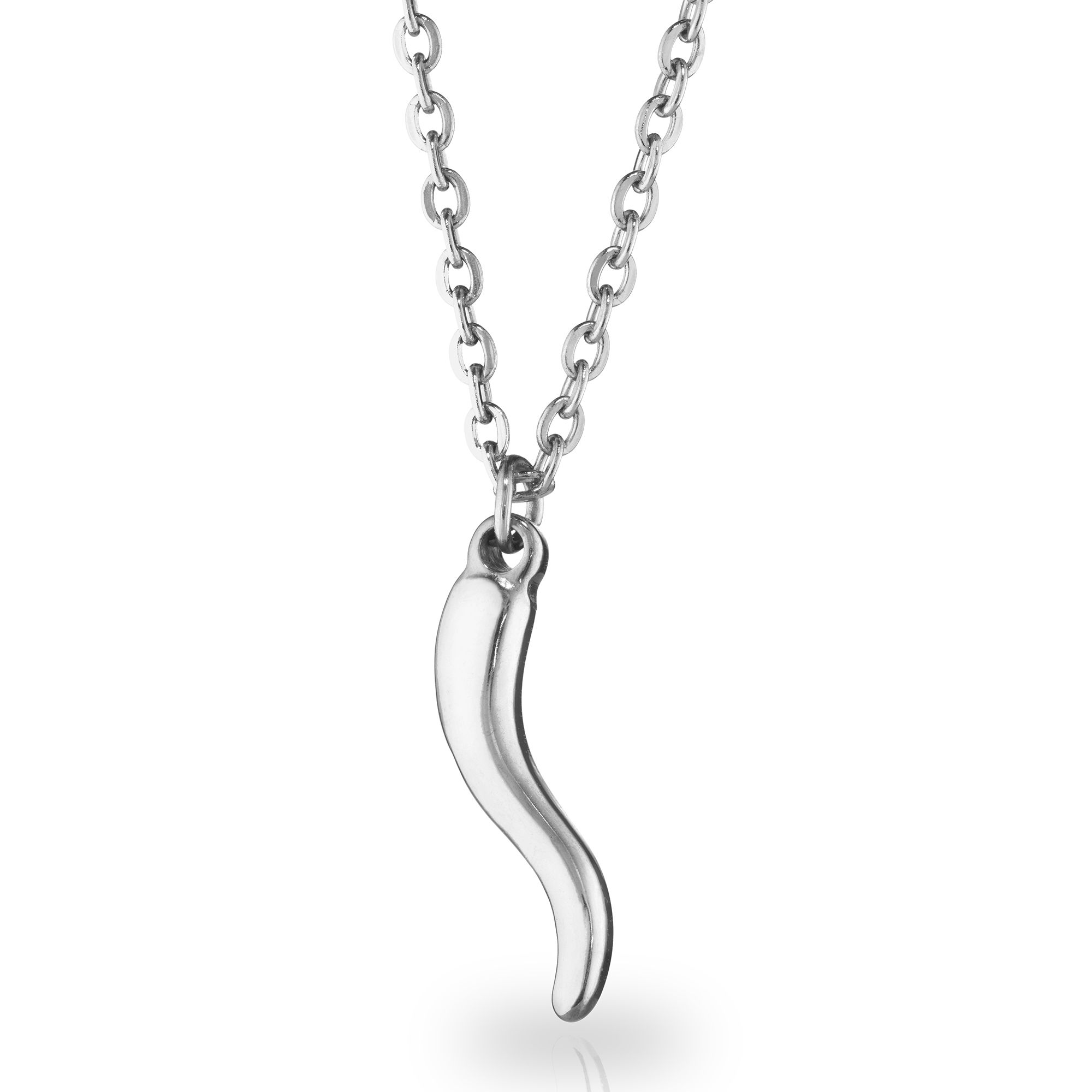 Collier L'Iconica Chaîne en Acier Argenté Corne en Acier