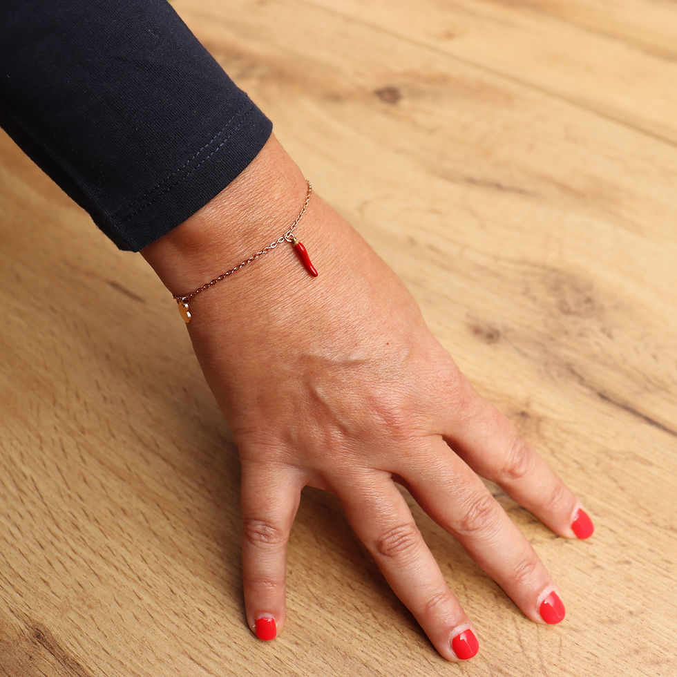 Miniature : Bracelet Chaîne en Acier  Doré Rosé – Corne & Cœur | Amore