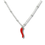 Thumbnail: Eleganza Necklace Beaded Chain in Silver Steel Horn in Steel