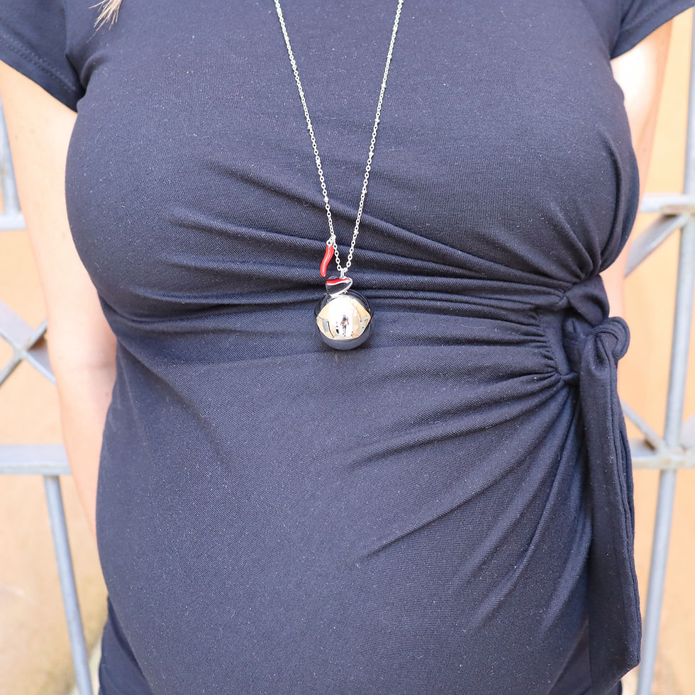 Miniature : Collier Vabbe Chaîne perlée, Bola et Corne acier