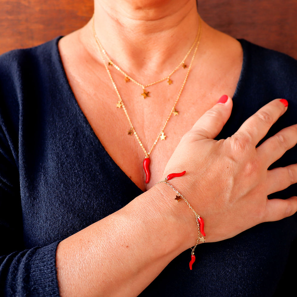 Miniature : Bracelet Chaîne perlée en Acier  – Corne & Étoile | Eleganza