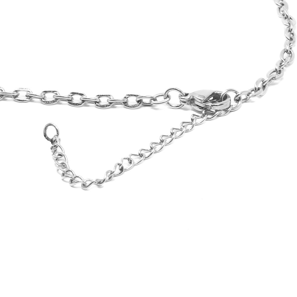 Miniature : Collier Chaîne en Acier  – Corne Corona & Cœur | Eleganza