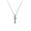 Thumbnail: L'Iconica Necklace Silver Steel Chain Steel Horn, two Zircon Soltaires