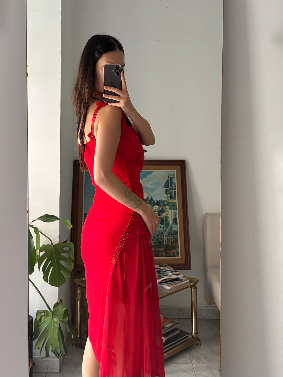 Thumbnail: Vintage Asymmetrical Lace Up dress