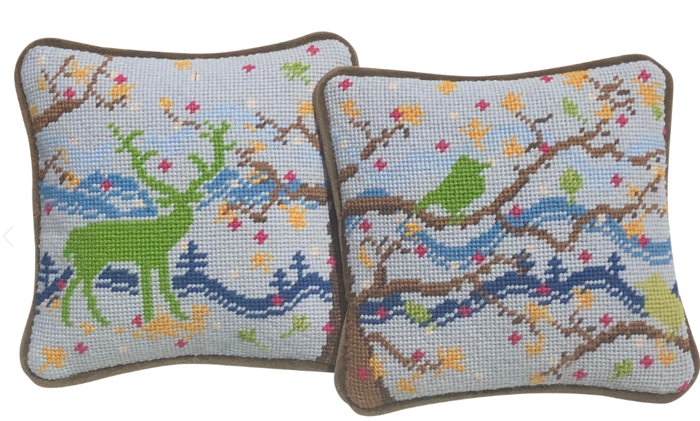 contemporary designer cabin pillows / HELLO BIRDY and DOE A DEER