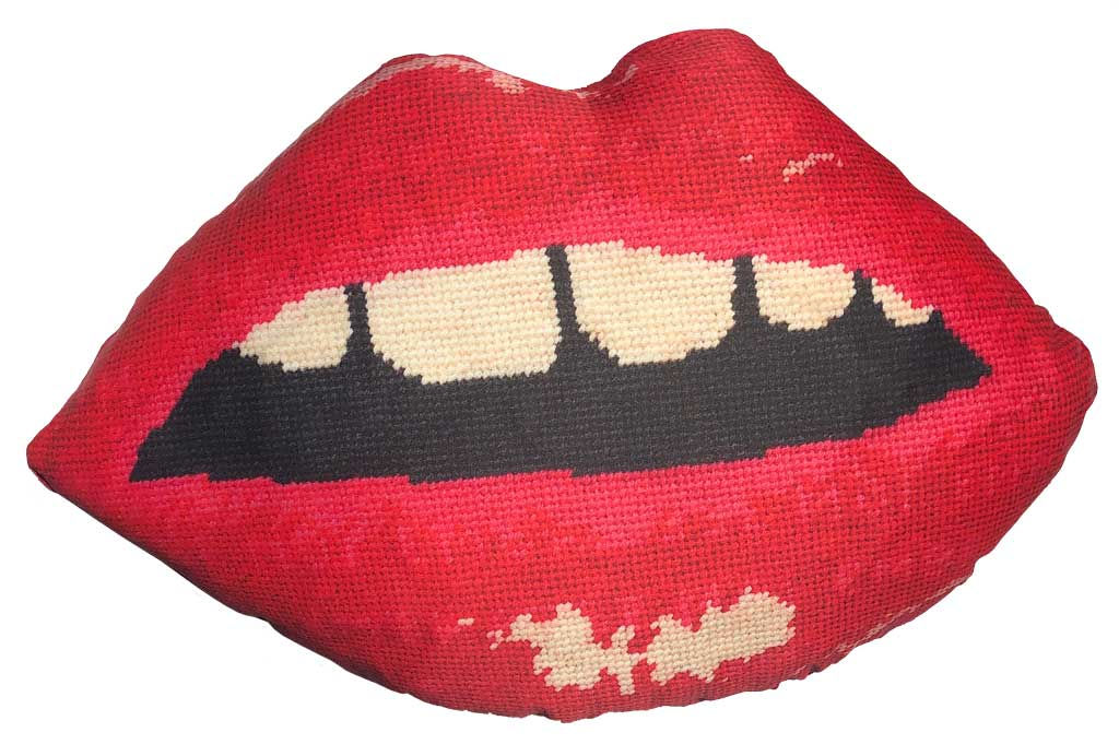 modern Embrasse Moi sculpted lips pillow