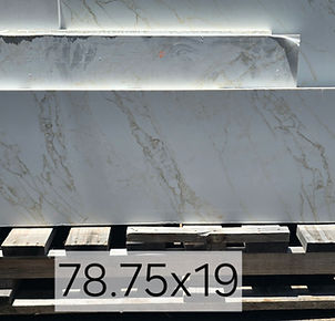 Calacatta Aurora quartz remnant slab, 78.75 x 19 inches, Counter Source TX