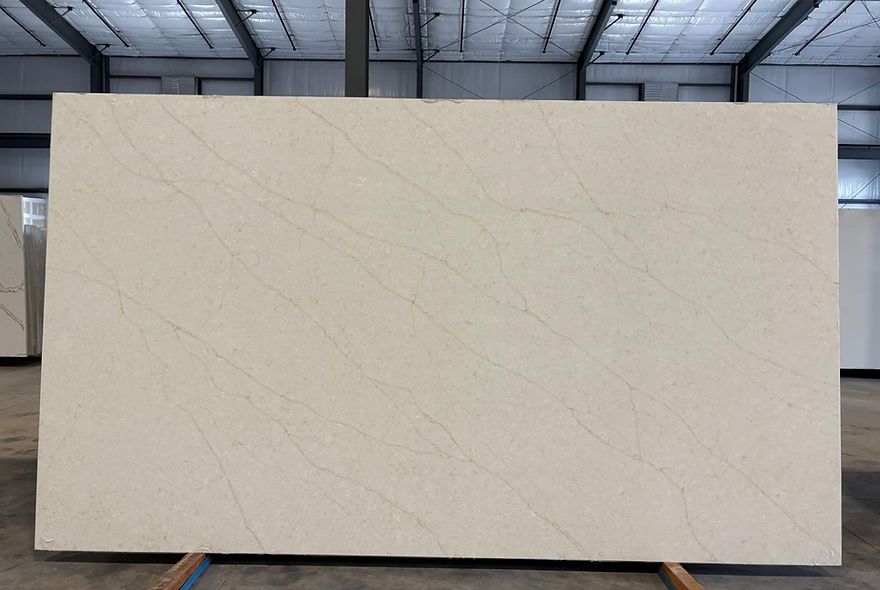 Ivory Cascade quartz full slab – CounterSource San Antonio
