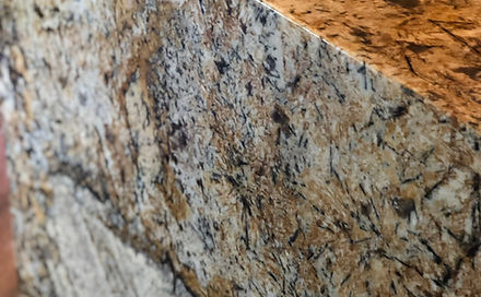 Granite countertop edge detail with laminated buildup – installed in La Vernia