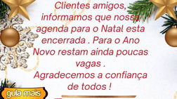 AGENDA ATÉ O NATAL ENCERRADA!