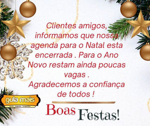 AGENDA ATÉ O NATAL ENCERRADA!
