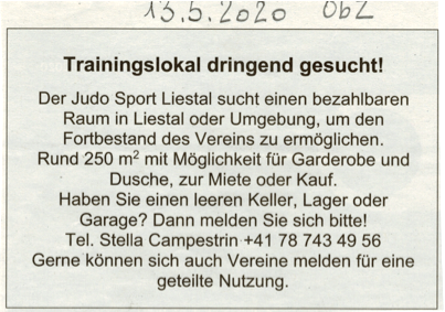 ObZ Inserat 13. Mai 2020