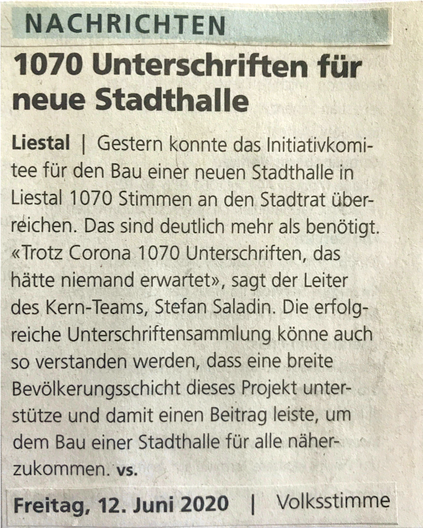 Volksstimme 12. Juni 2020
