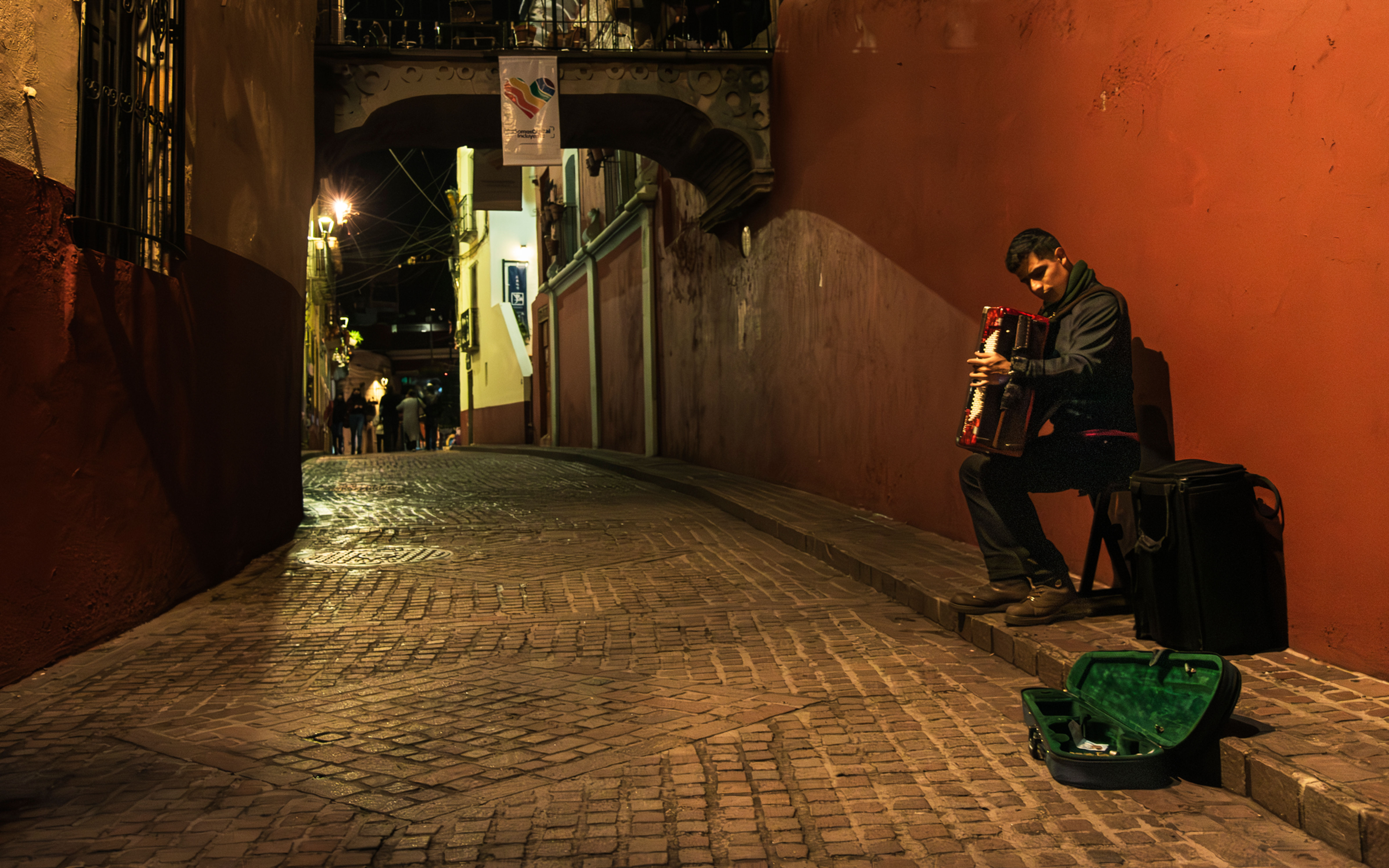 Alone with his music