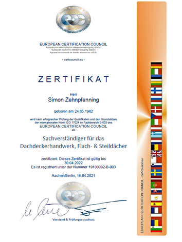 Sachverständigenbüro Zehnpfenning Südlohn, Simon Zehnpfenning, Sachverständiger