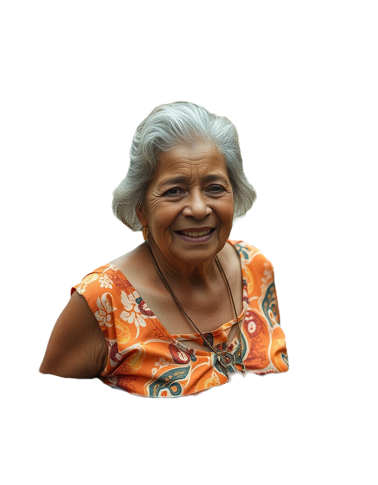 a 65 year old Latino women flooding in water.png