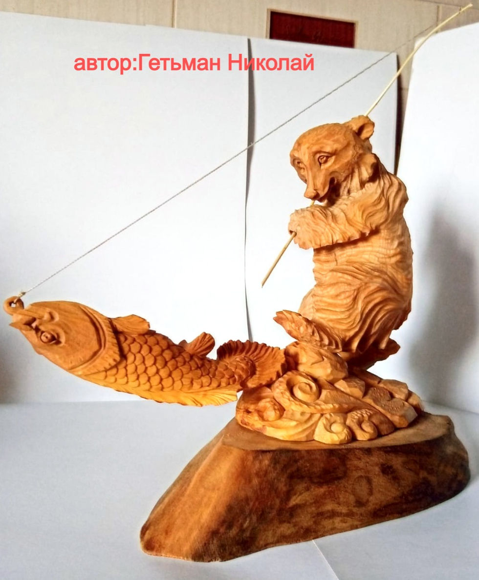 Первая рыбалка - интерьерная скульптура