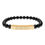Thumbnail: Godfidence Natural Stone Stretch Bar Bracelet (Engraved)