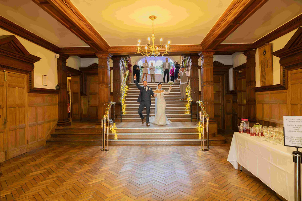 The grand staircase at Lynton Town Hall