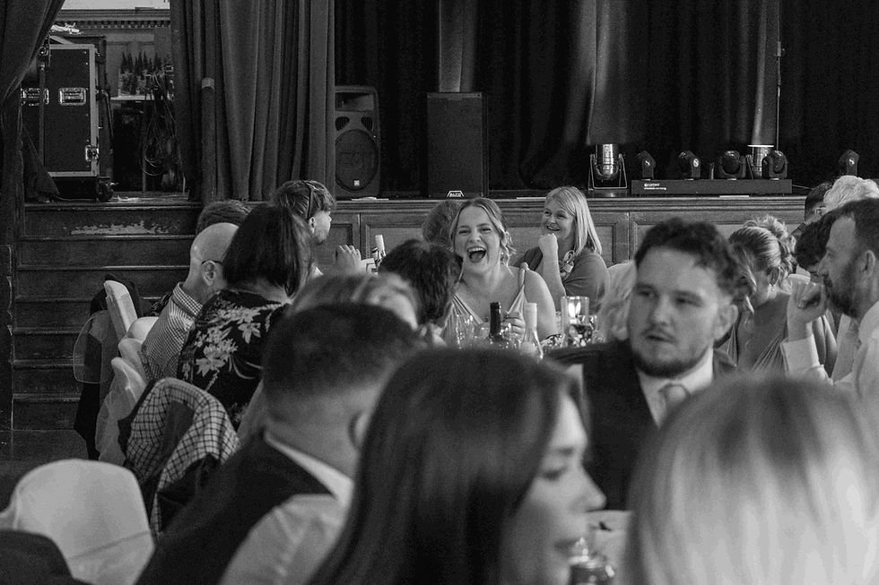 A wedding reception at Lynton Town Hall