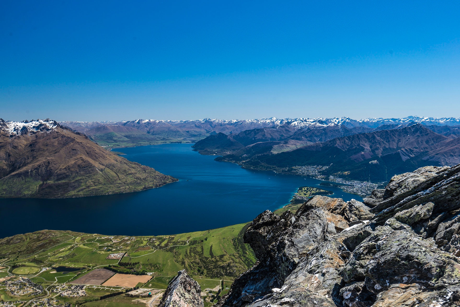 Queenstown seen from the Remarkables