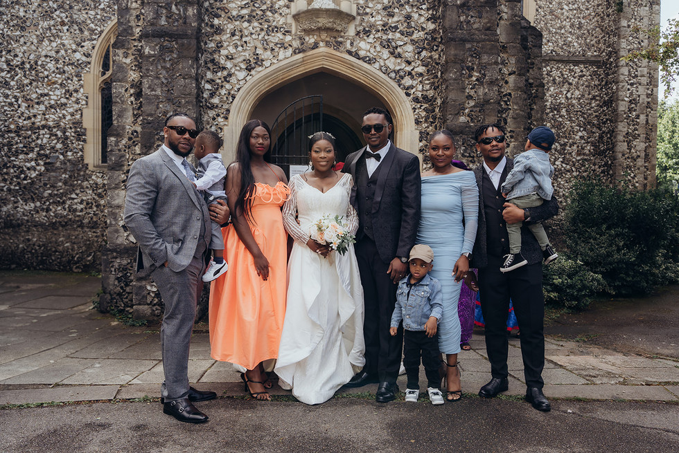 Wedding ceremony at St. Ethelbert's Church by wedding photographer Green Sky Photo