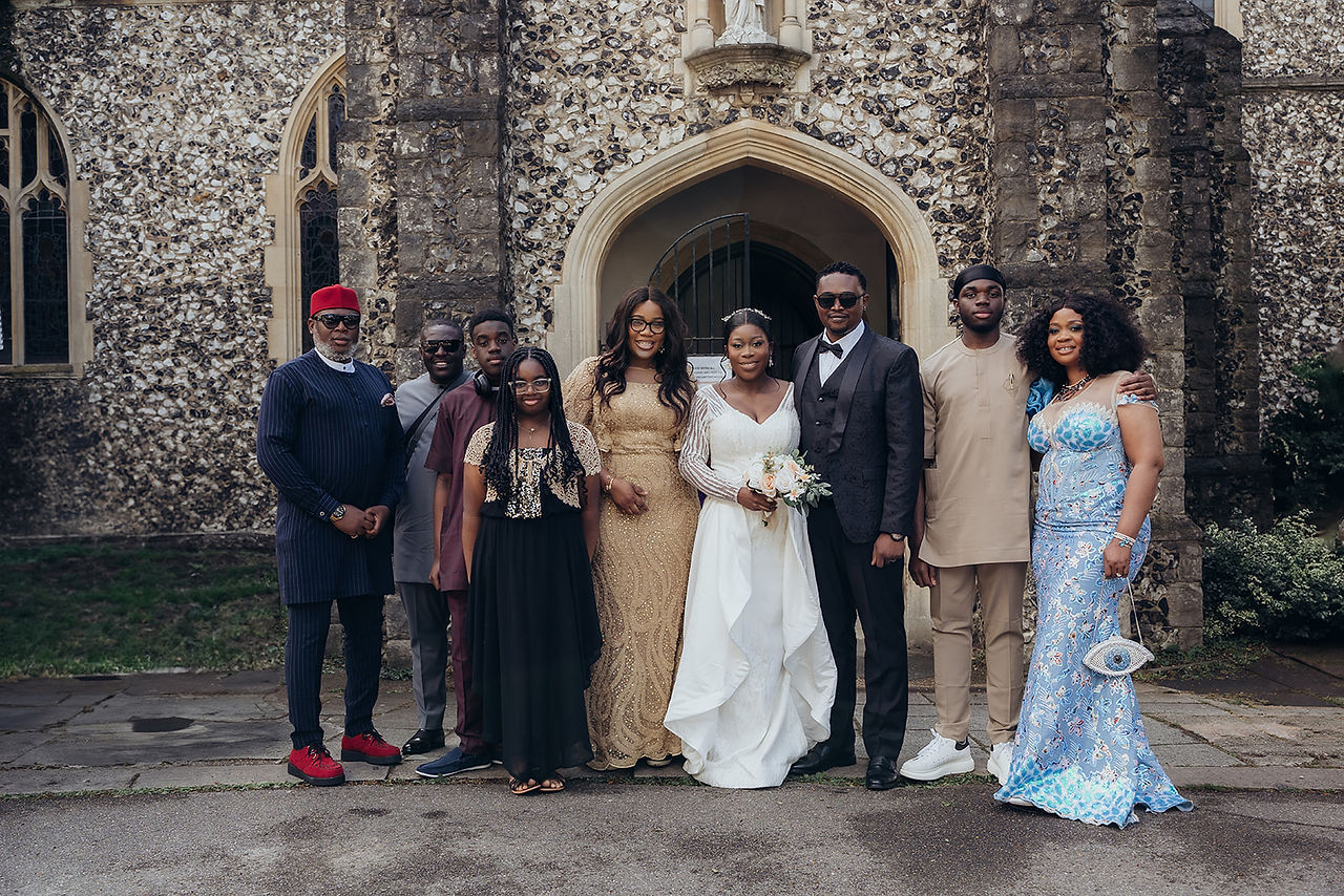 Wedding ceremony at St. Ethelbert's Church by wedding photographer Green Sky Photo