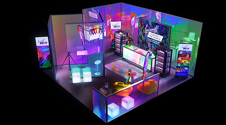 3d booth pop up store photorealistic product visualization 