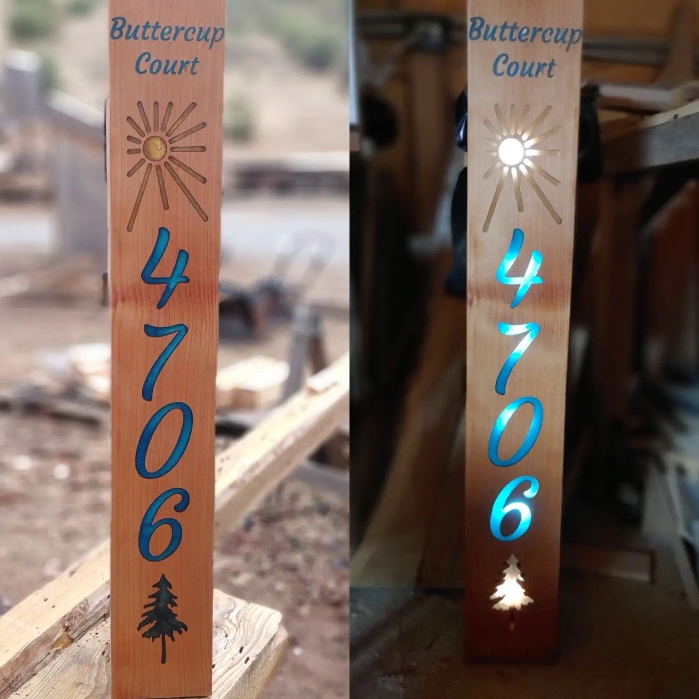 Thumbnail: Custom Solar Light Up Address Post