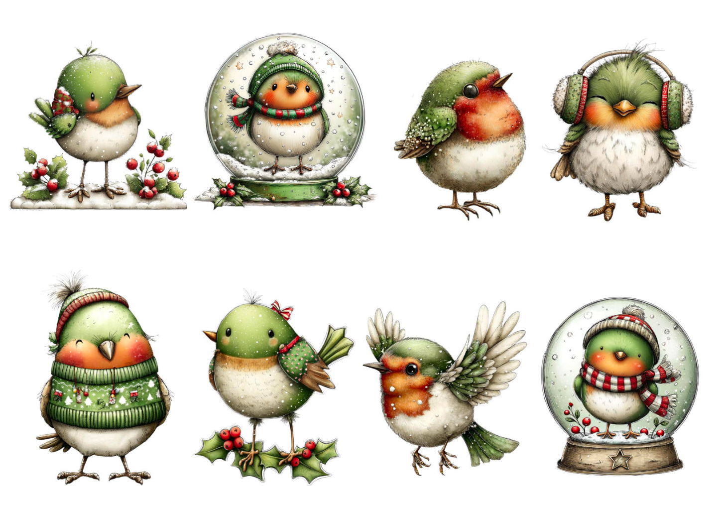 Whimsical Winter Birds