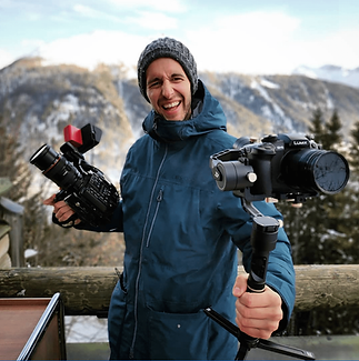 Tom Farmery filming in Switzerland