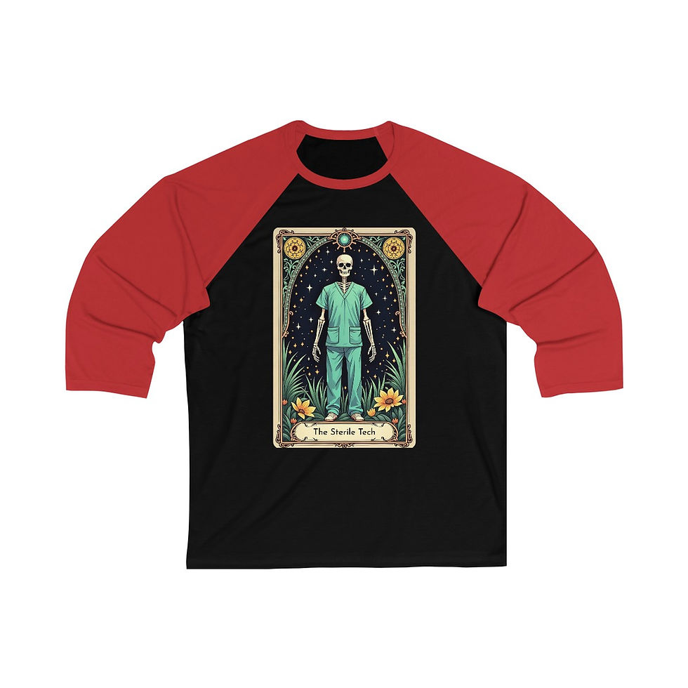 Thumbnail: Unisex 3\4 Sleeve Baseball Tee Tarot Tech