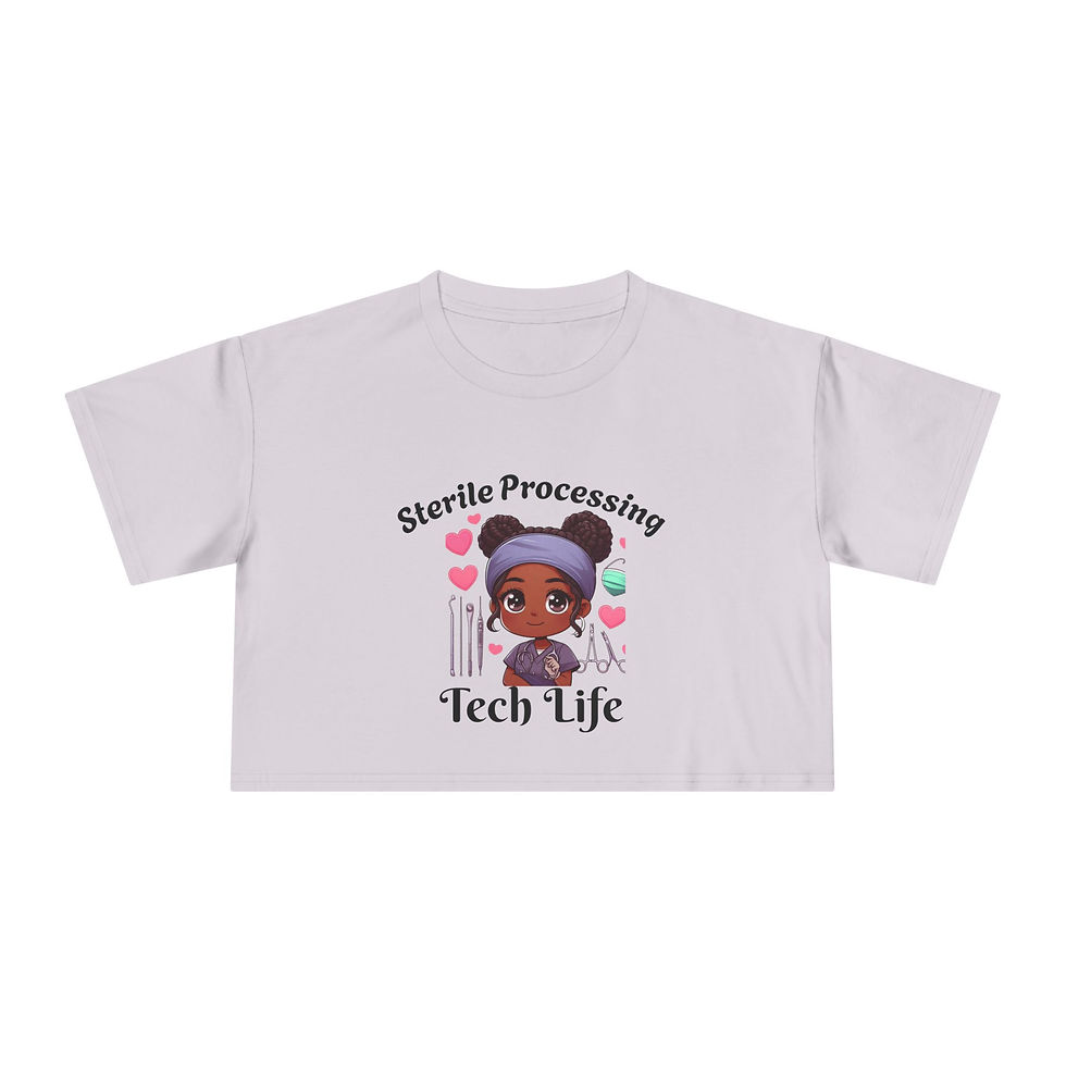 Thumbnail: Women's Crop Tee: 'Sterile Processing Tech Life' version 1