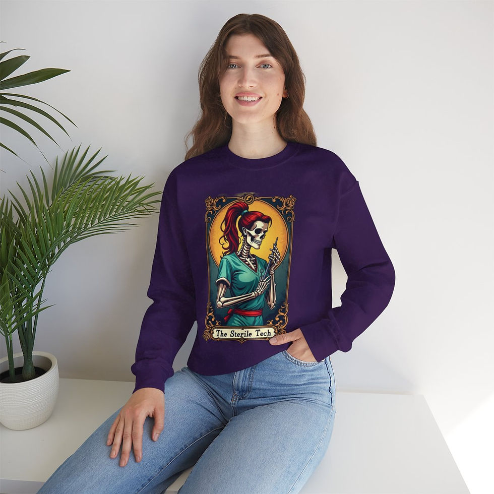 Thumbnail: Unisex Heavy Blend™ Crewneck Sweatshirt - Red Haired Tarot