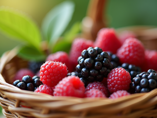 Exploring the Beauty of Fresh Berries: A Rustic and Handmade Harvest Display