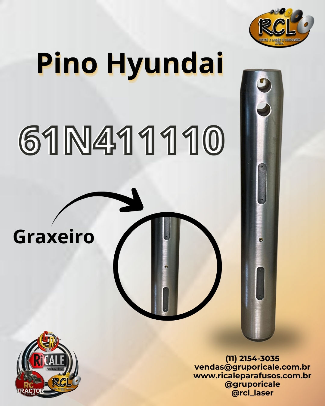 61N411110 Pino Hyundai para Máquinas Pesadas