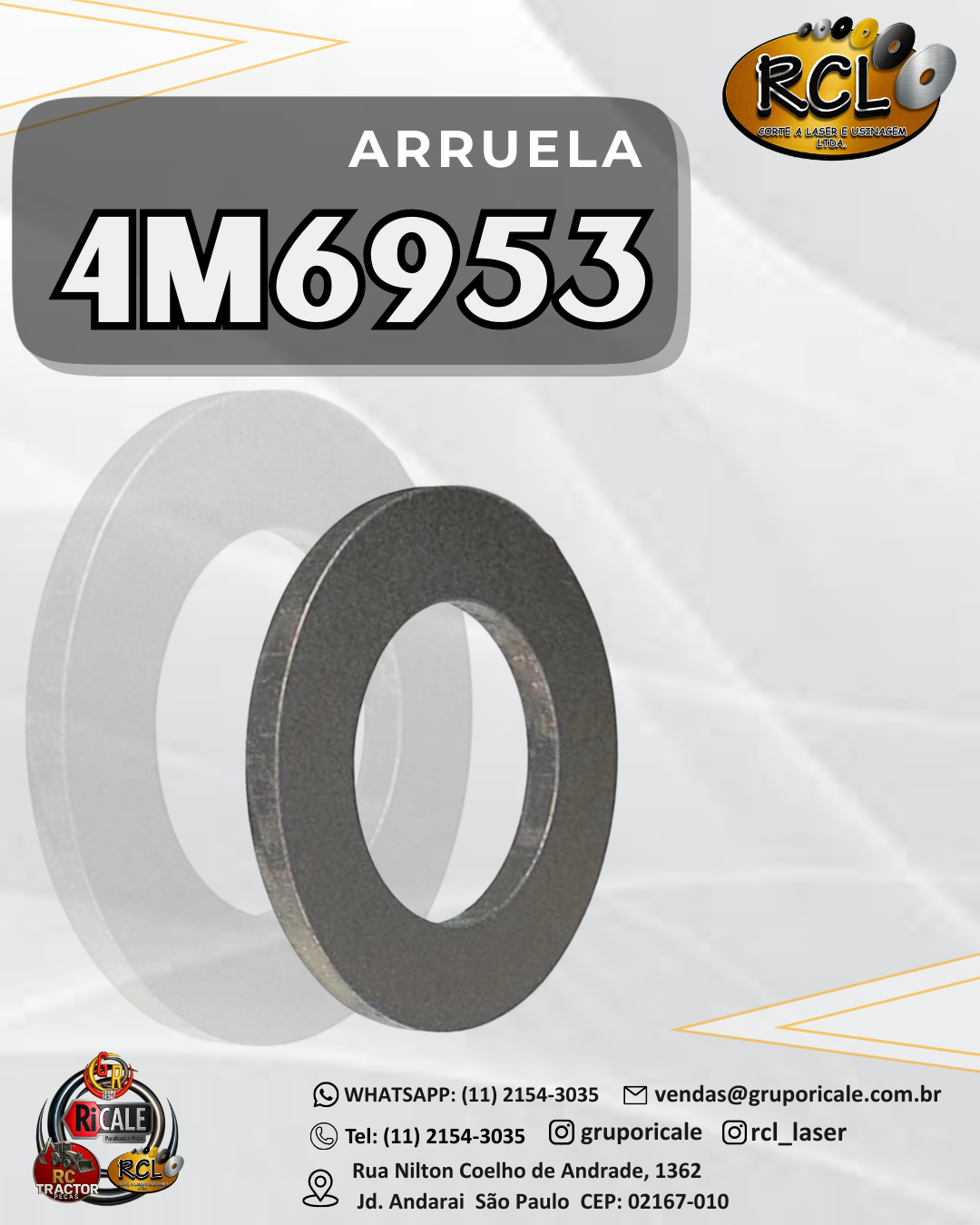 4M6953 Arruela Caterpillar para Tratores